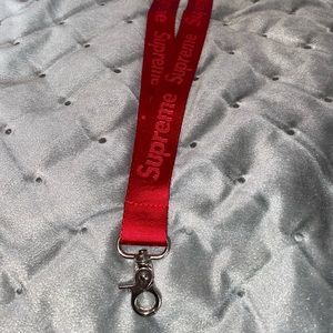 Red supreme lanyard